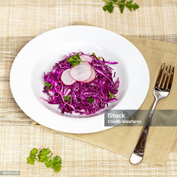 Red Cabbage Salad Stock Photo - Download Image Now - Appetizer, Apple - Fruit, Bowl