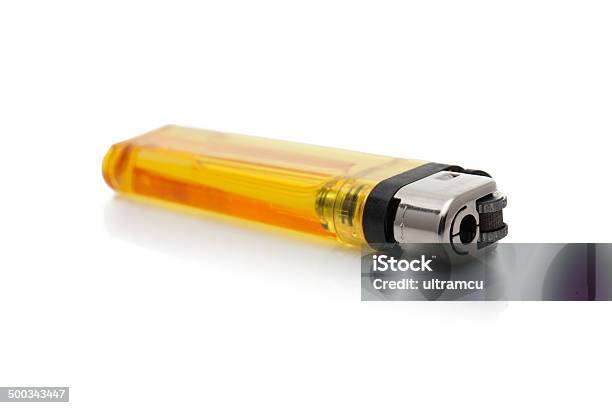 Color Lighter On White Background Stock Photo - Download Image Now - Black Color, Burning, Cigarette