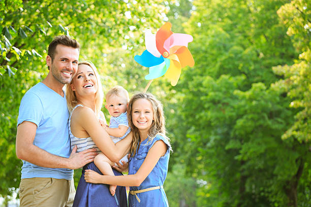 Happy family in the park