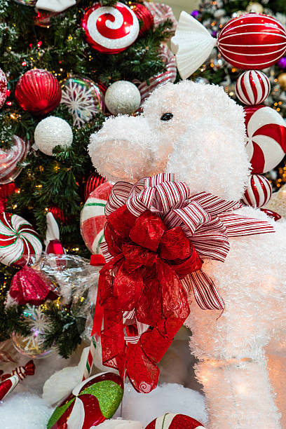 white lighted Christmas dog illumination