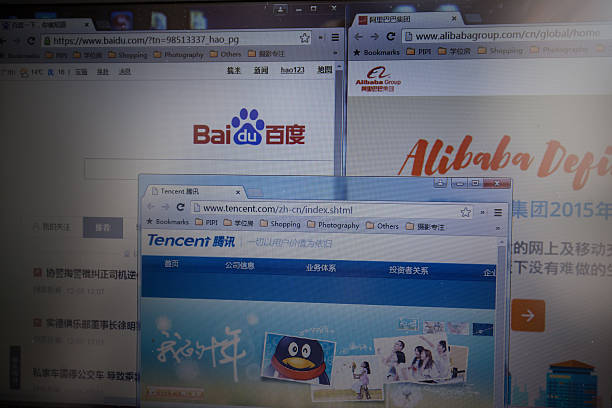 chinese últimos 3 corporations'internet sitios web - b2c fotografías e imágenes de stock