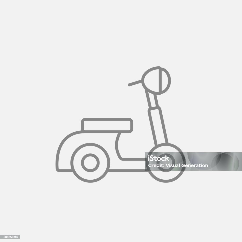 Scooter line icon Scooter line icon for web, mobile and infographics. Vector dark grey icon isolated on light grey background. 2015 stock vector