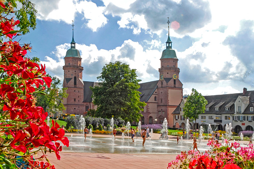 Centre Freudenstadt with church and fountains