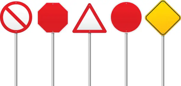 Vector illustration of Blank Road signs