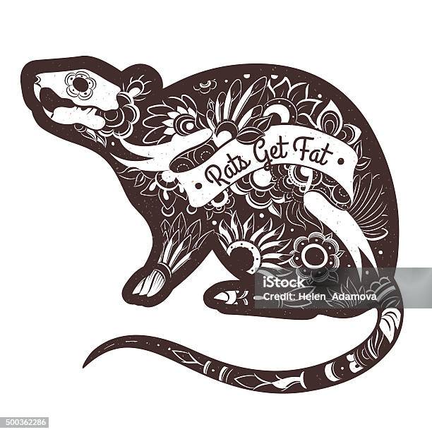 Vector Rat Tattoo Stock Illustration - Download Image Now - 2015, Animal, Animal Markings