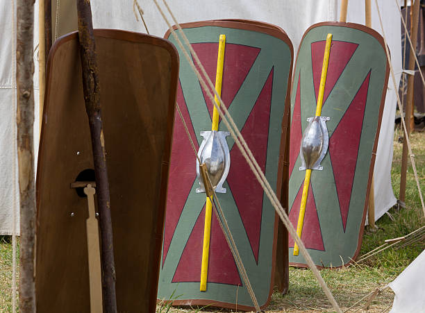 istock Legionary Shields in a Roman Encampment 500362763