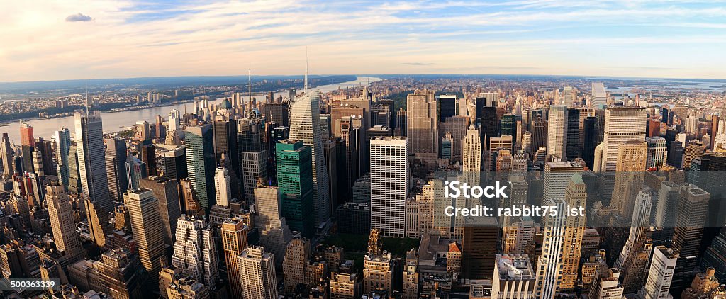 New York City sunset panorama New York City Manhattan aerial panorama view with New Jersey from west Hudson River and skyscrapers at sunset. Apartment Stock Photo