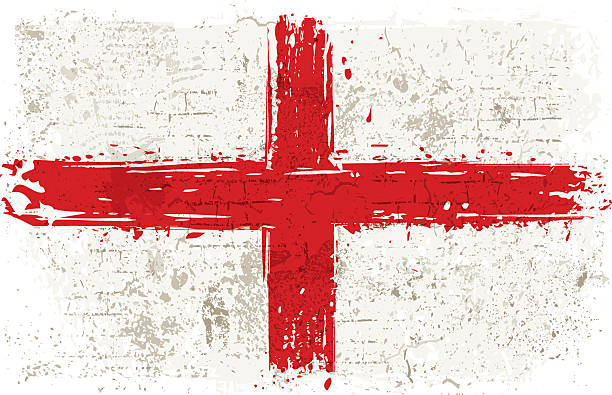 ilustrações, clipart, desenhos animados e ícones de bandeira da inglaterra na parede - english flag illustrations