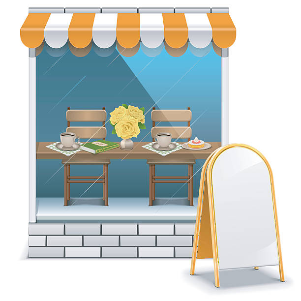 Display Window Cafe Vector 180+ Restaurant Kitchen Window Stock Illustrations, Royalty-Free Vector ...