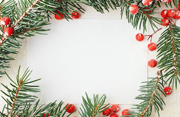 istock wintry paper card fir twigs 500364276