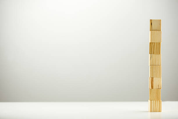 istock Stacked blank wooden blocks in a tower 500364307