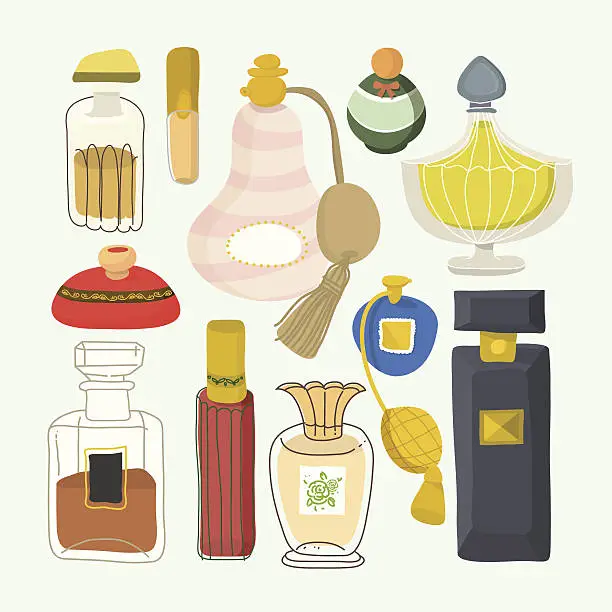 Vector illustration of Perfume bottles