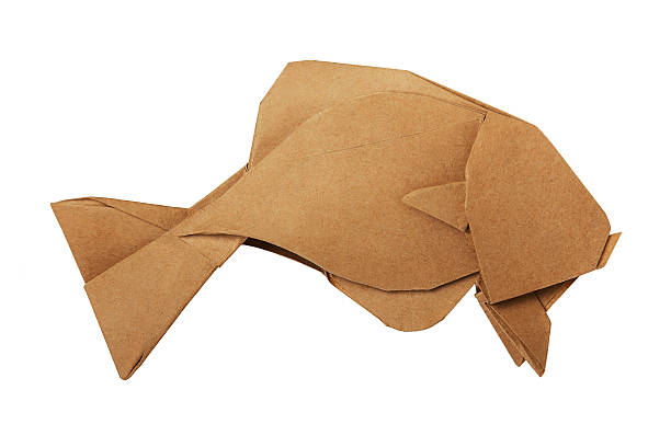 istock Origami brown vintage fish 500365741