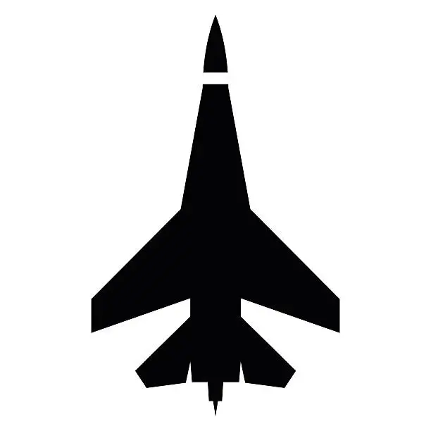 Vector illustration of Flying jet fighter simple icon