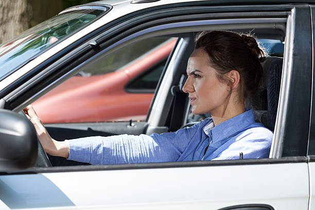 istock Angry woman in a traffic jam 500375193