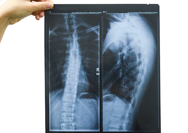 Médico está a examinar um paciente de raios-x - foto de acervo