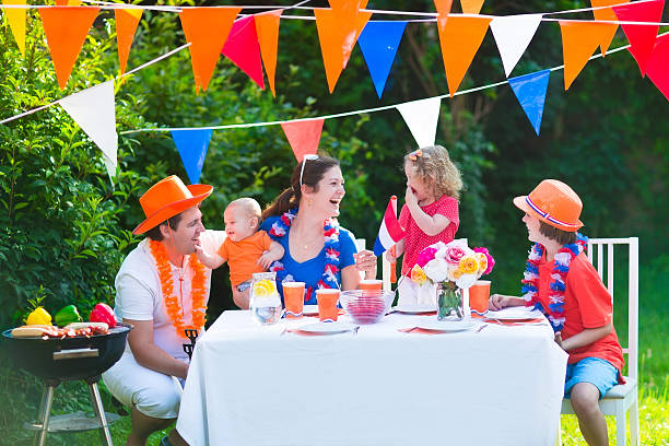 istock Young dutch family having grill party 500376367