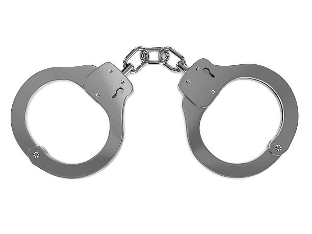 istock 3d Pair of handcuffs 500377115