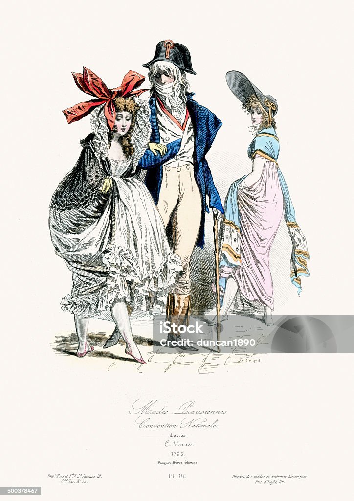 Paris moda do século 18 - Royalty-free Século XVIII Ilustração de stock