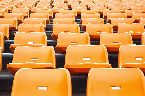 istock Seat grandstand in an empty stadium. 500378483