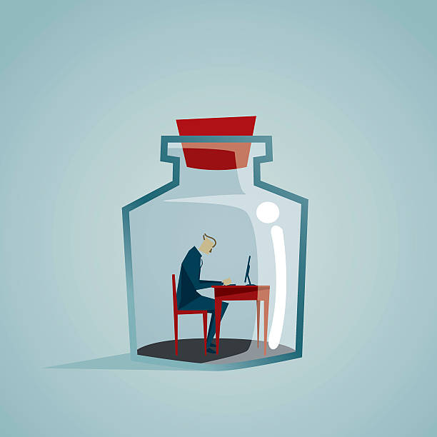 stockillustraties, clipart, cartoons en iconen met solitude - eenzaamheid