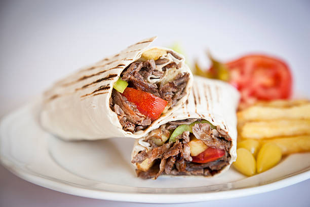istock Eastern traditional shawarma Turkish doner durum 500380501