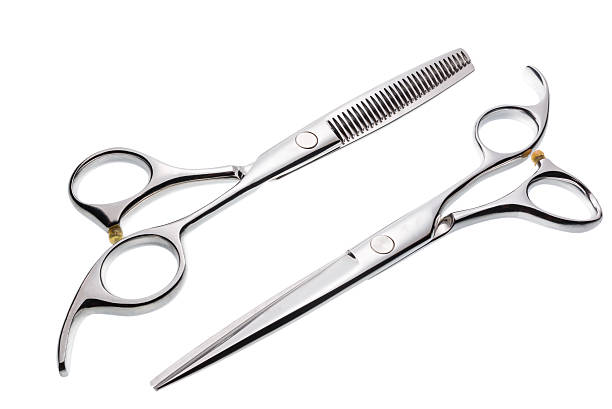 istock Two professional haircutting scissors isolated, with clipping path 500380623