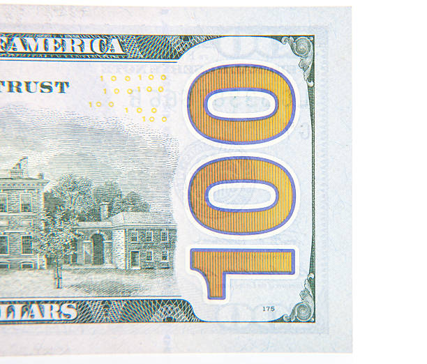 Hundred dollar note detail stock photo