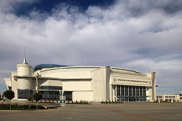 Ashgabat, Turkmenistan - October 20, 2015.  Part of the complex - Olympic Village (Ashgabat, 2017). October 20, 2015.  Ashgabat first in the Central Asian region has received the right to host the Asian Indoor Games