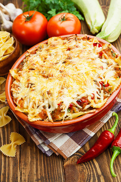 istock Baked pasta with vegetables and chilli 500389316