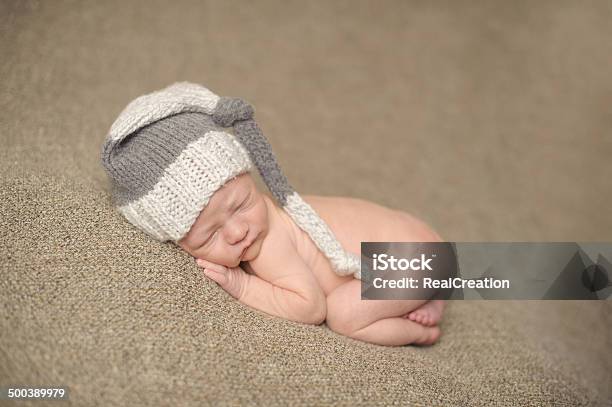 Newborn Boy Sleeping Peacefully Stock Photo - Download Image Now - Baby - Human Age, Baby Boys, Blanket