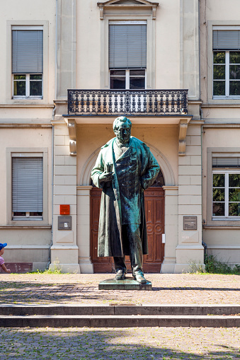 Heidelberg, Germany - July 7, 2013: statue of Robert Wilhelm Bunsen in Heidelberg, Germany. In 1852 Bunsen became professor for chemics at the  Ruprecht-Karl university in Heidelberg.