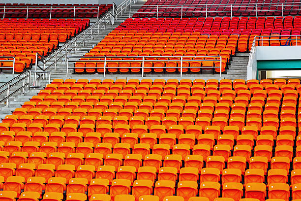 istock Seat grandstand in an empty stadium. 500390329