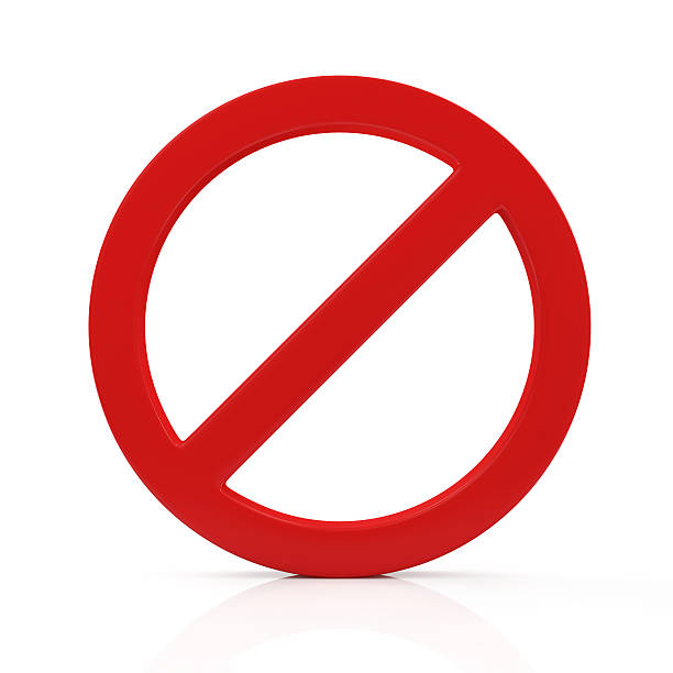 istock Red Forbidden Symbol isolated on white background 500390951