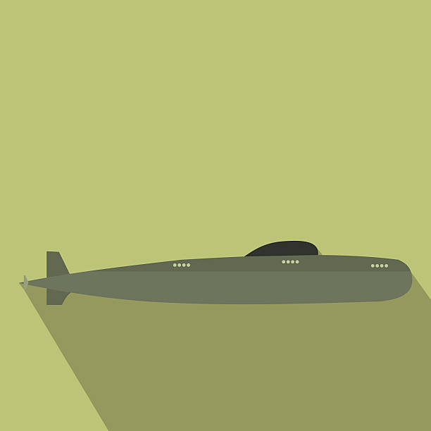 Submarine flat icon Submarine flat icon for web and mobile devices torpedo sandwich stock illustrations