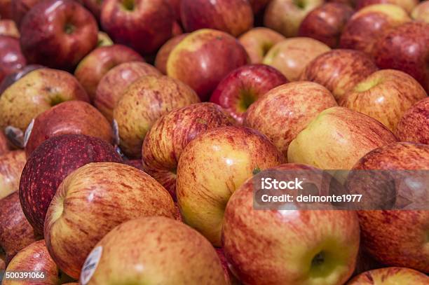 Background With Fresh Red Apples Stock Photo - Download Image Now - 2015, Consumerism, Food