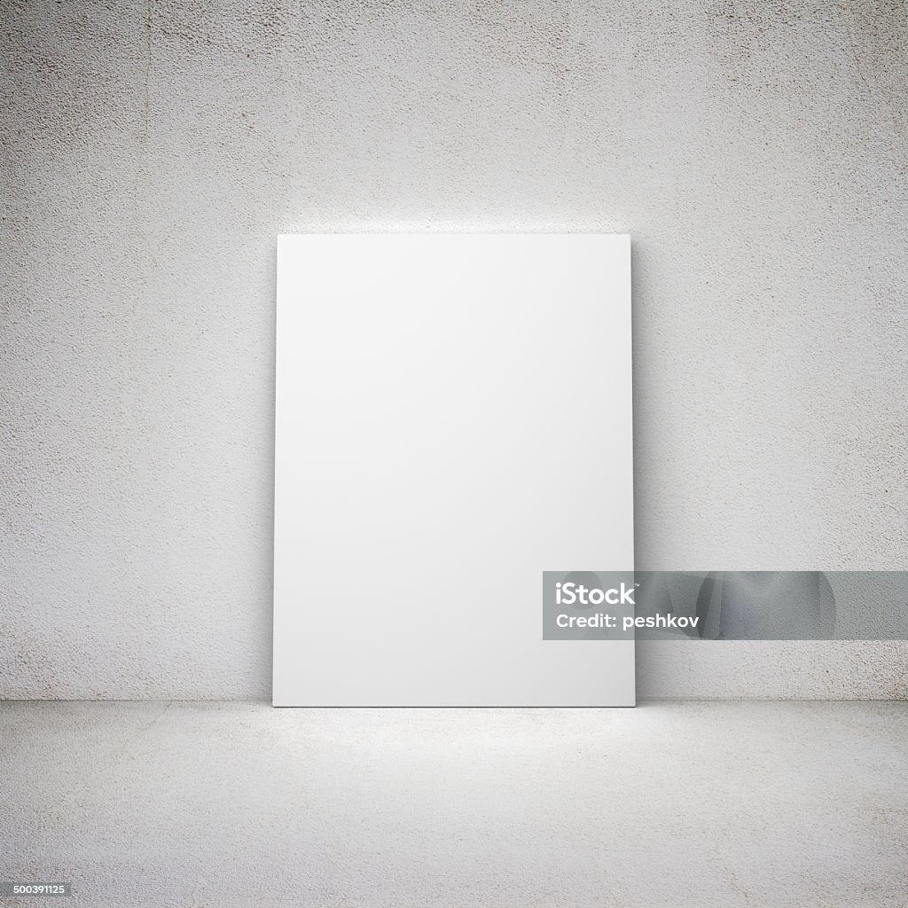 poster blank poster in concrete room Abstract Stock Photo