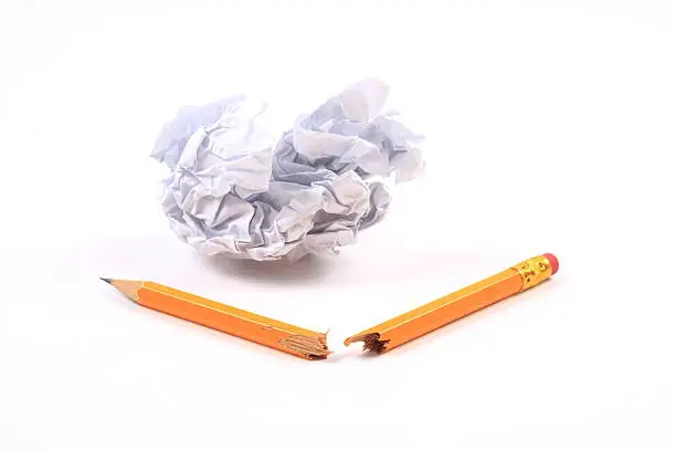 Photo of Broken pencil and waste paper