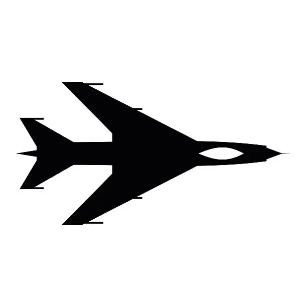 Vector illustration of New flying jet fighter simple icon