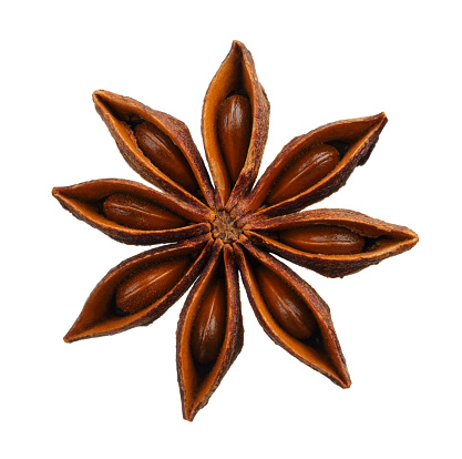 Star anise on a white background