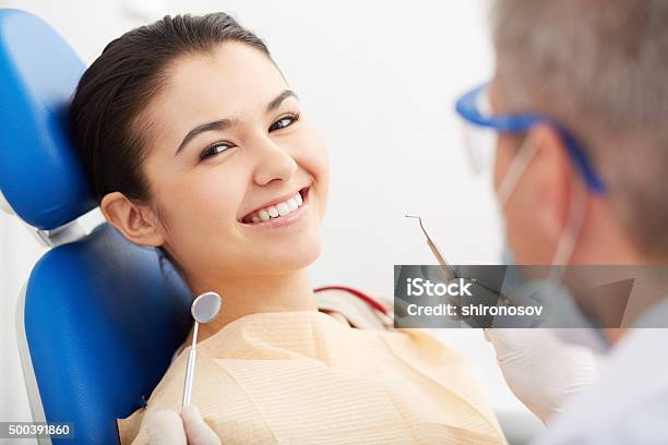 Happy Patient Stock Photo - Download Image Now - Dentist, Dental Health, Smiling