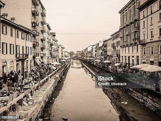 Foto de Naviglio Grande e mais fotos de stock de Milão - Milão, Pós-guerra, 1950-1959