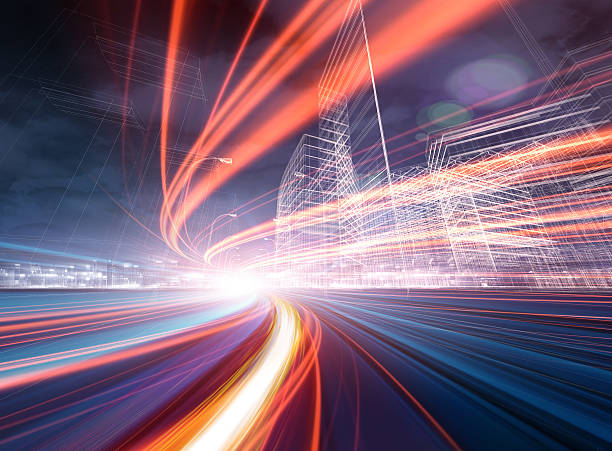 istock Urban highway traffic at night 500393468