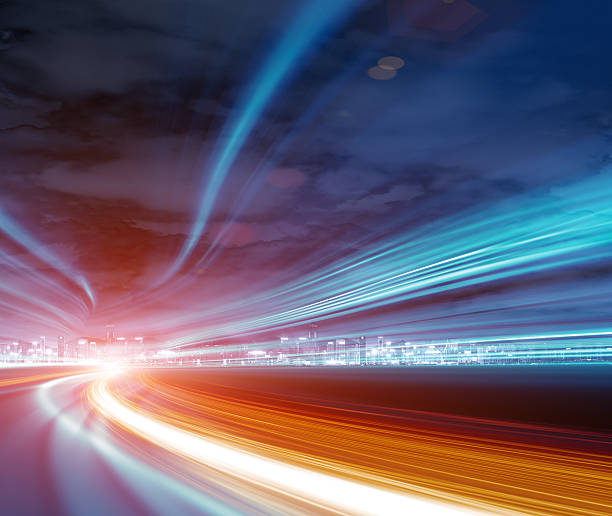istock Urban highway traffic at night 500393758