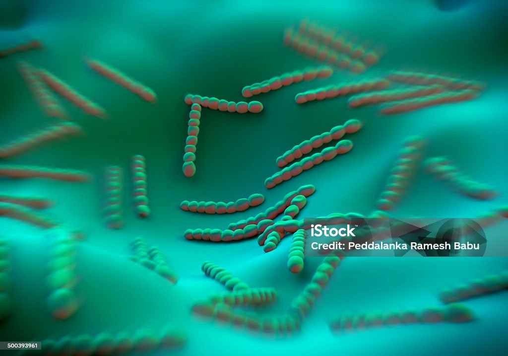 連鎖�球菌 pneumoniae 、バクテリアアートワーク - 3Dのロイヤリティフリーストックフォト
