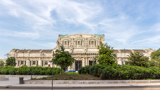 View of Milano Centrale rail station, Italy