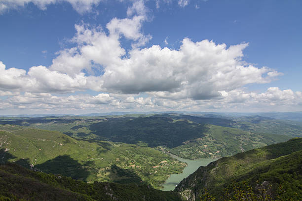 Beautiful sky over lake and mountains