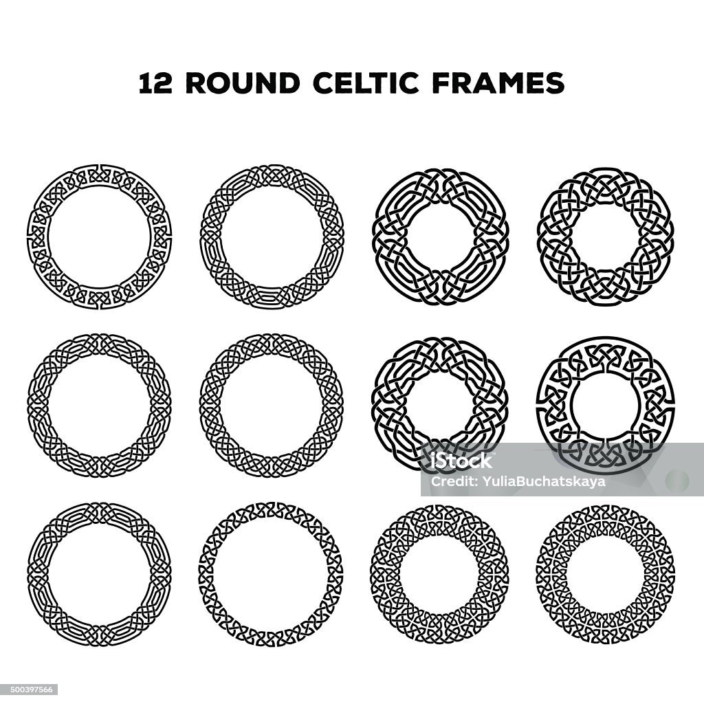 Round Celtic Frames Collection of various round celtic frames, vector illustration Celtic Style stock vector