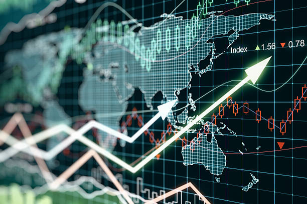 istock Business graph with arrows, global business concept 500398886