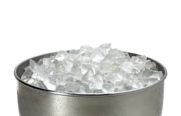 Crushed ice in bucket Crushed ice in bucket on white background bucket photos stock pictures, royalty-free photos & images